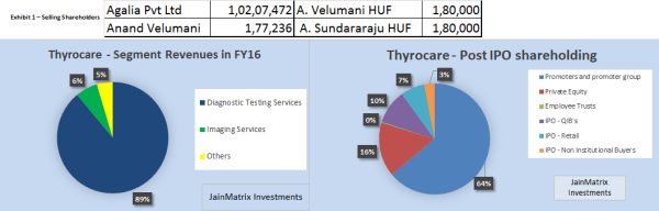 Fig 2a – Revenue Segments and Fig 2b – Shareholding Post IPO, JainMatrix Investments 